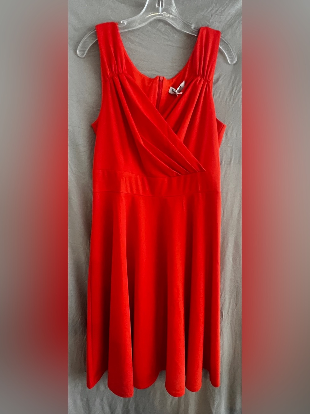 Grace Karin Vibrant Red Sleeveless Wrap-Front Midi Dress